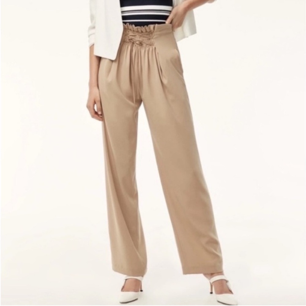 Babaton Dress Pants w Front Ties Over Waist Corset